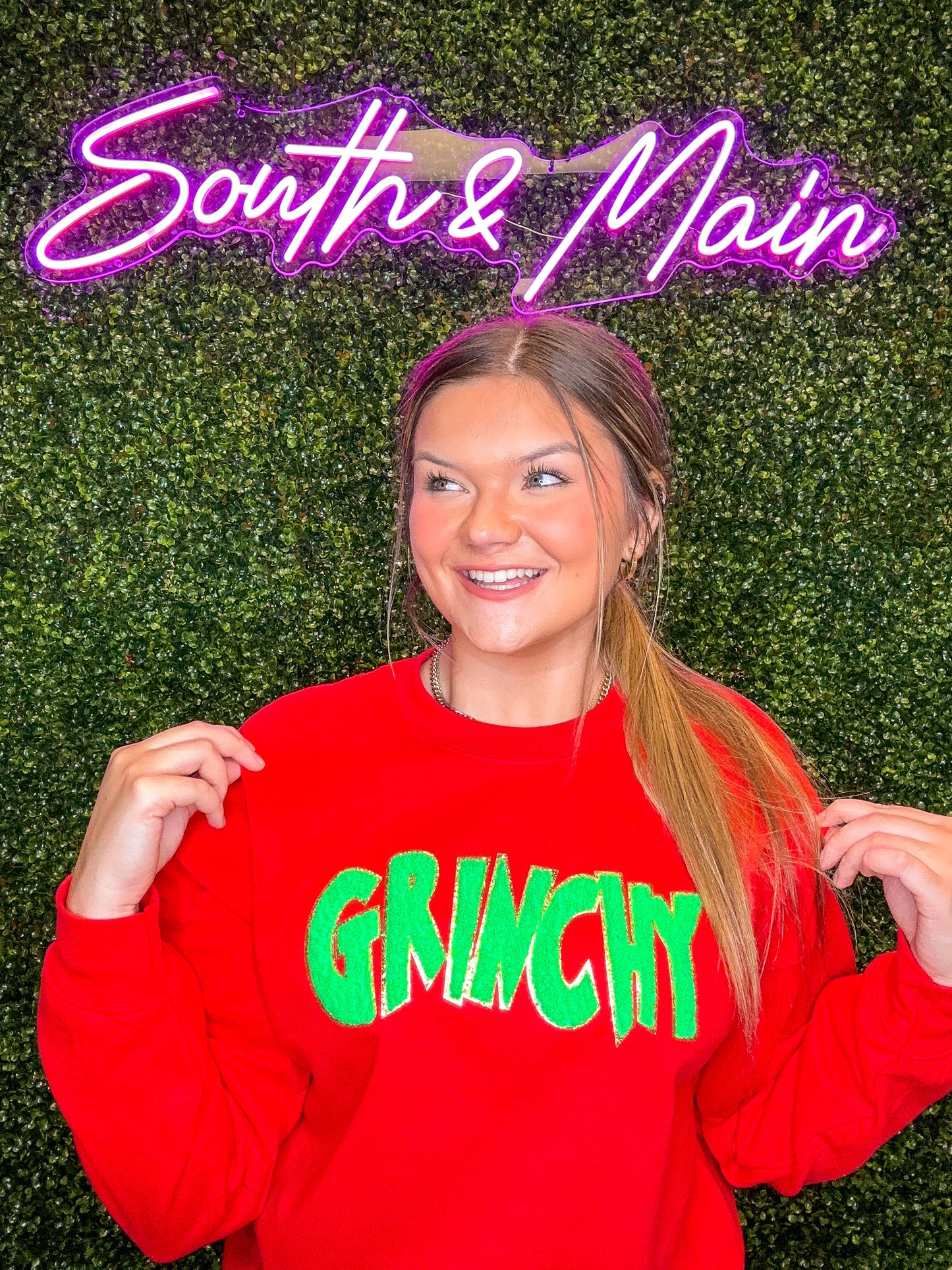 Green GRINCHY Chenille Sweatshirt