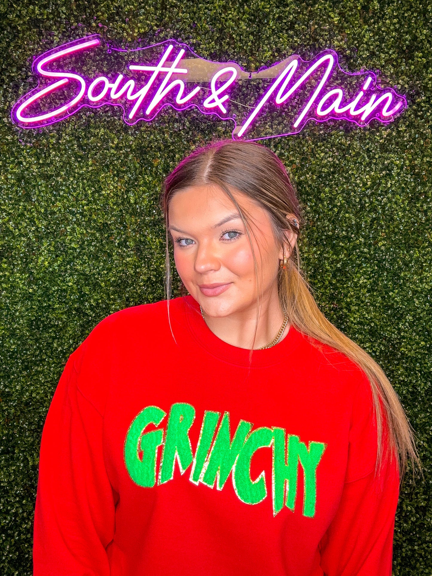 Green GRINCHY Chenille Sweatshirt