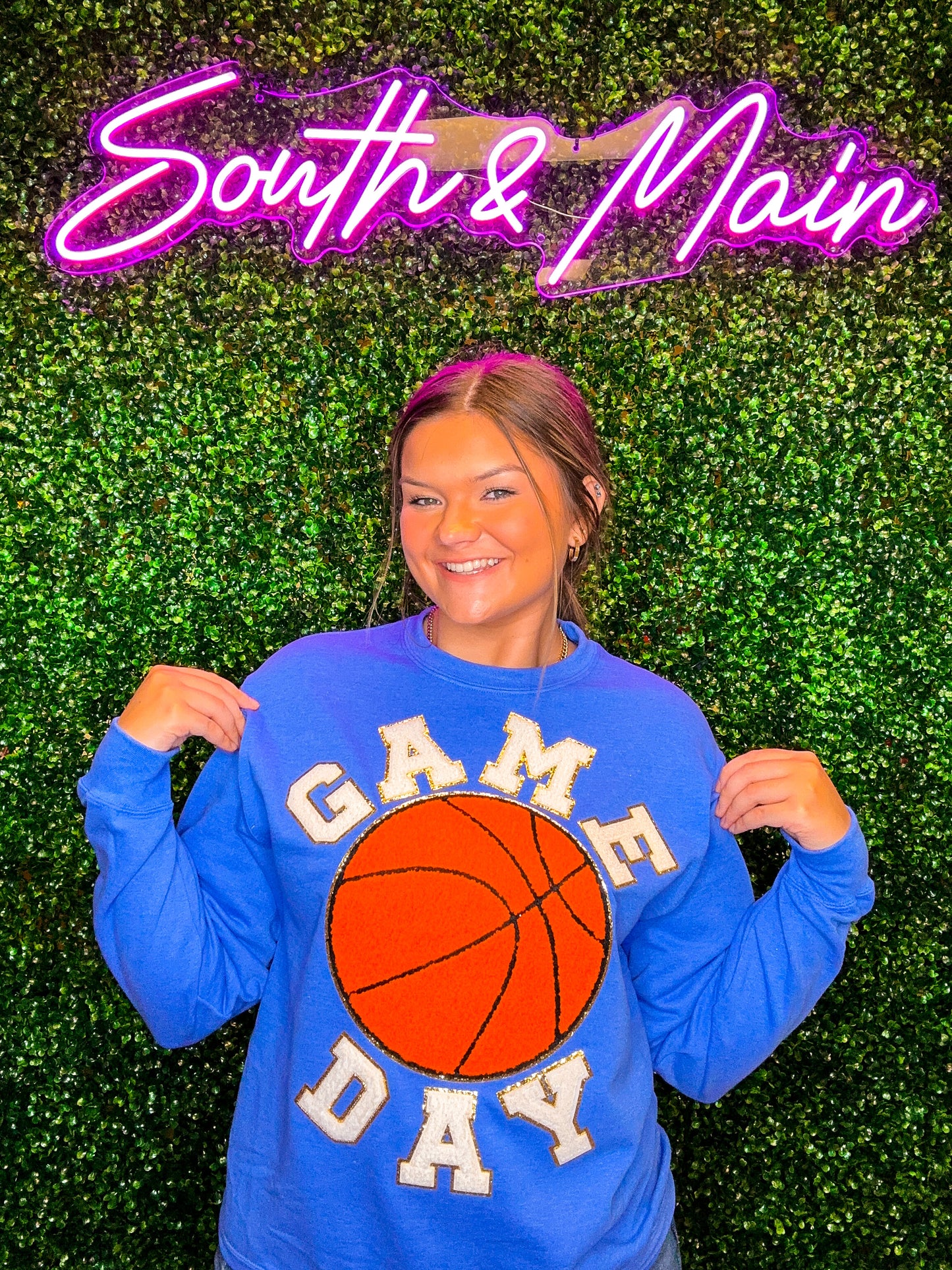 GAME DAY Basketball Chenille Sweatshirt