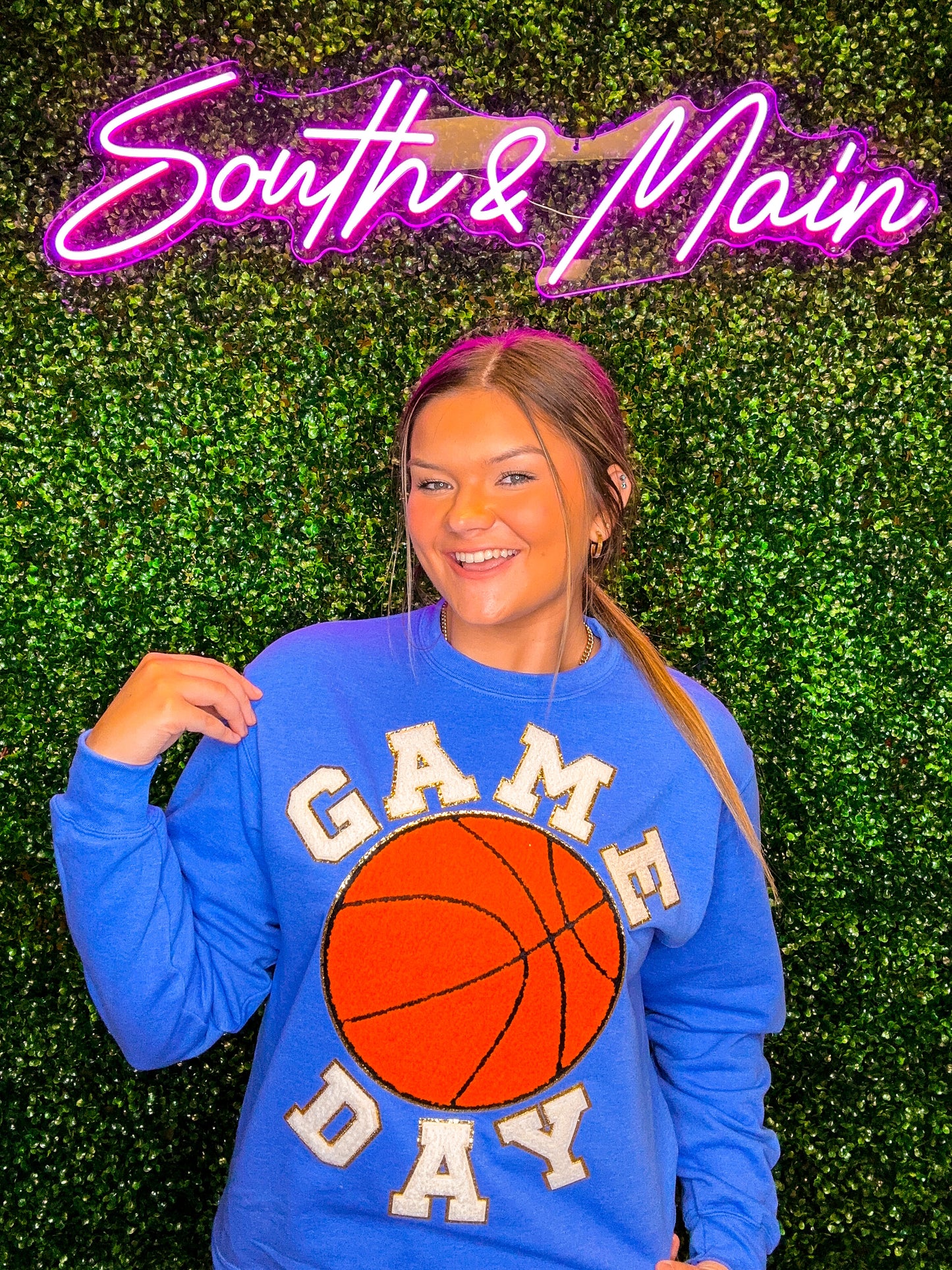 GAME DAY Basketball Chenille Sweatshirt