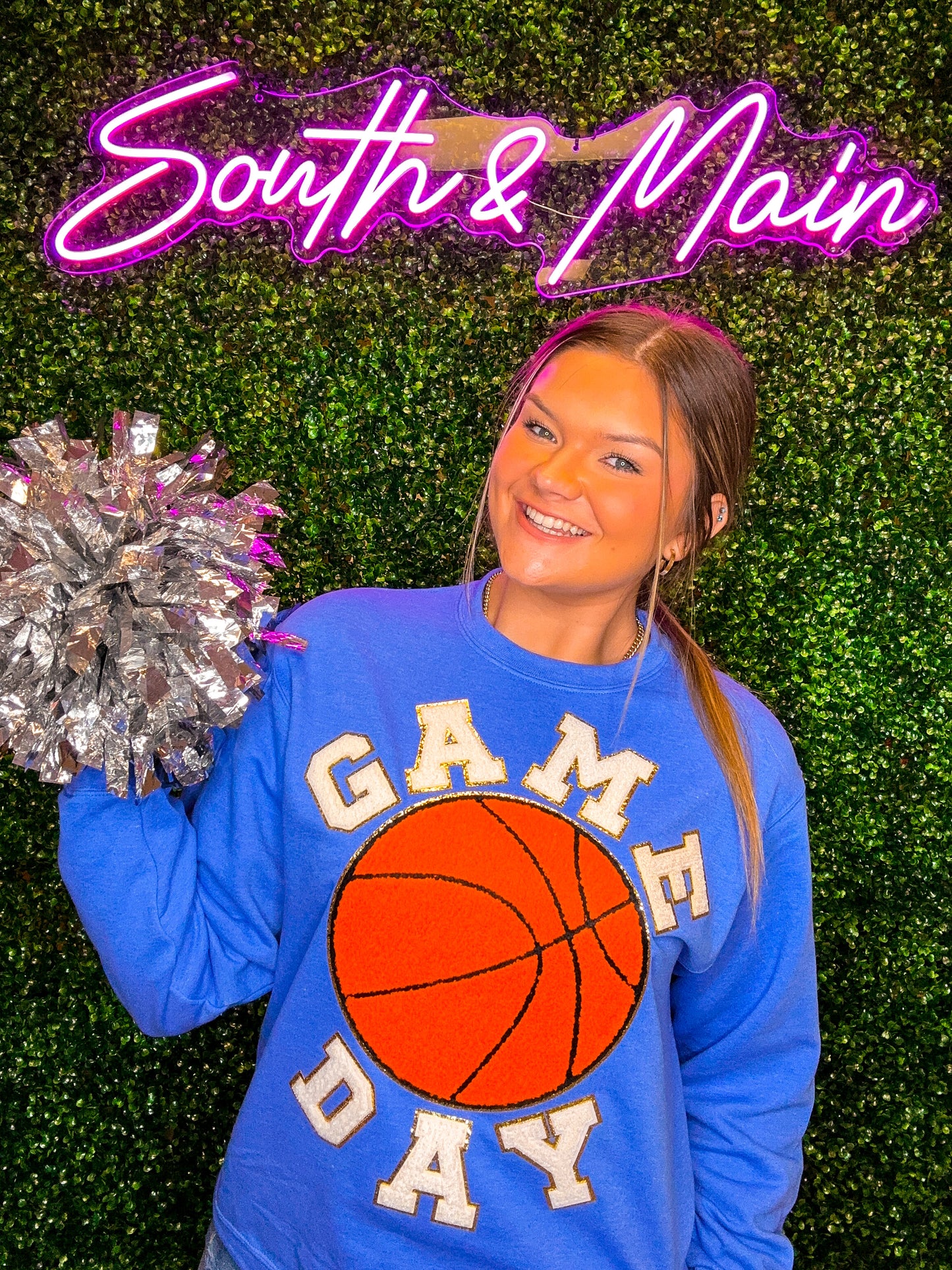 GAME DAY Basketball Chenille Sweatshirt