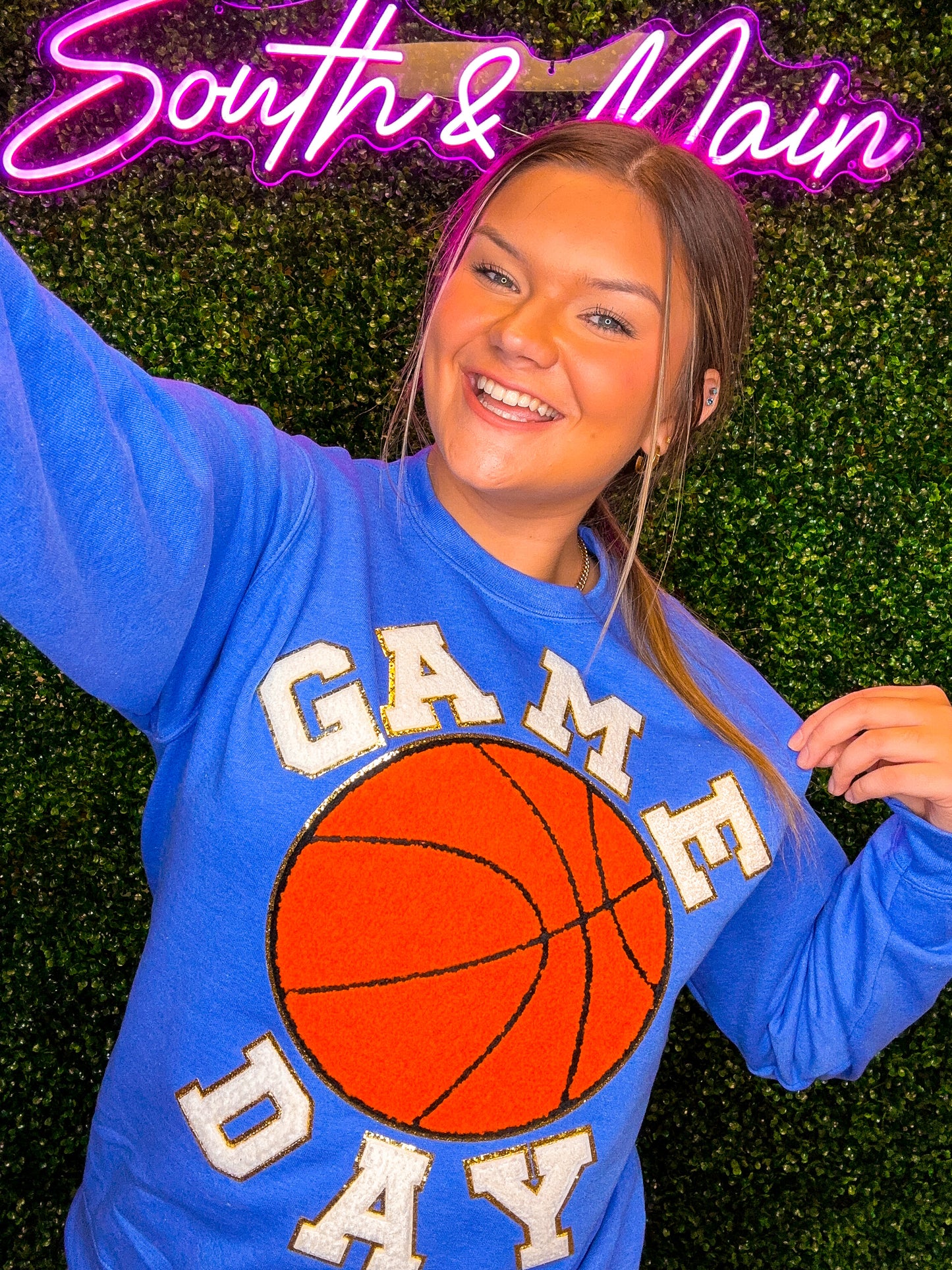 GAME DAY Basketball Chenille Sweatshirt