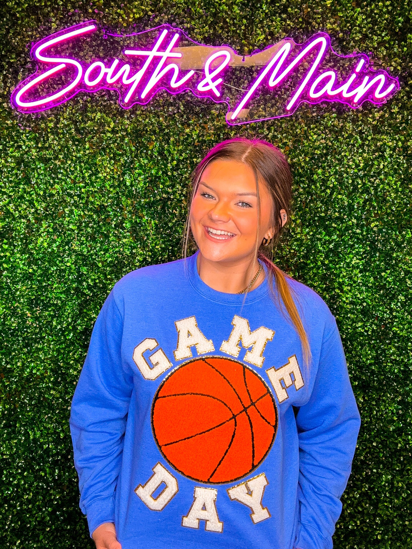 GAME DAY Basketball Chenille Sweatshirt
