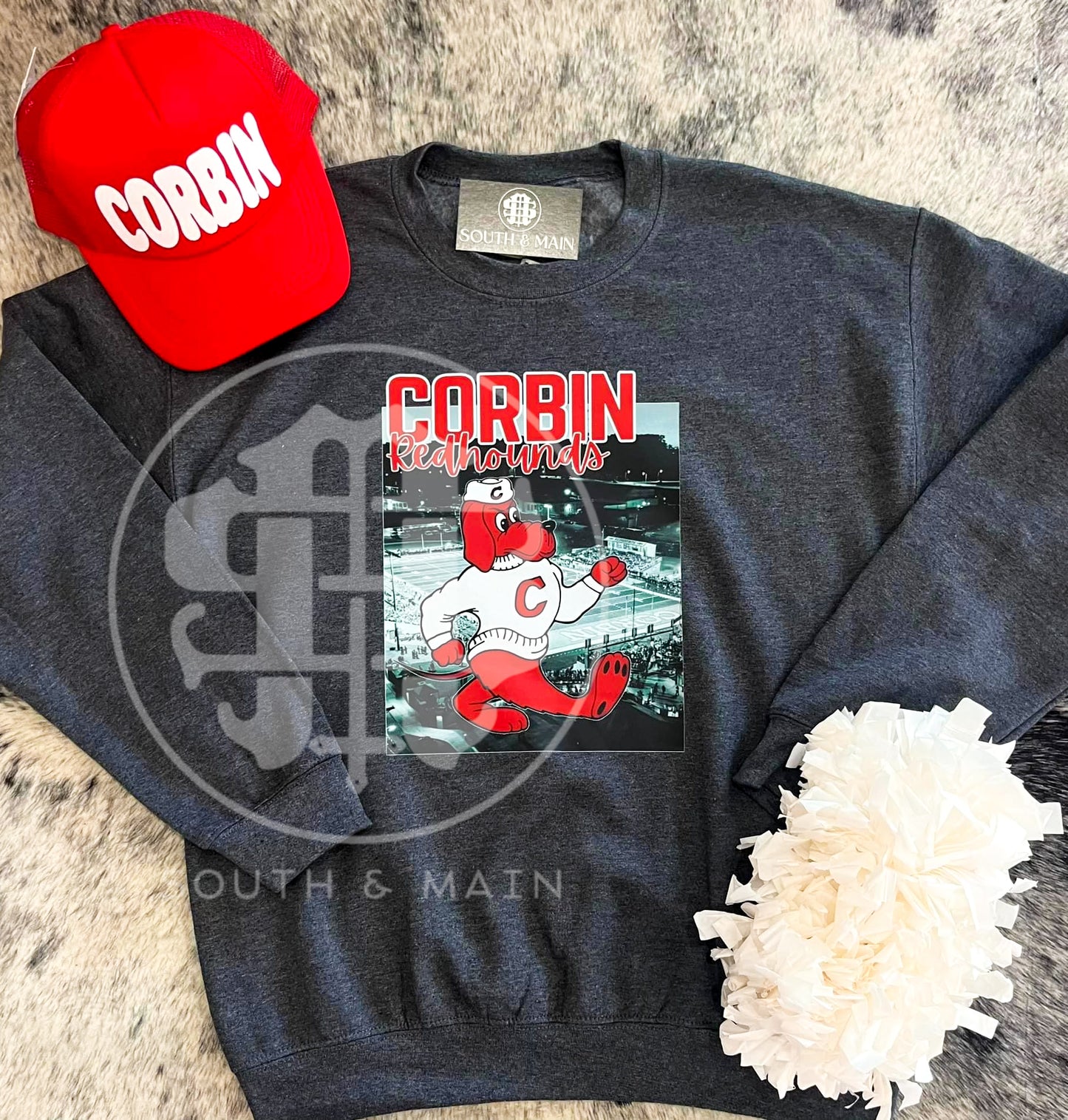 CORBIN Redhounds Football Field Sweatshirt