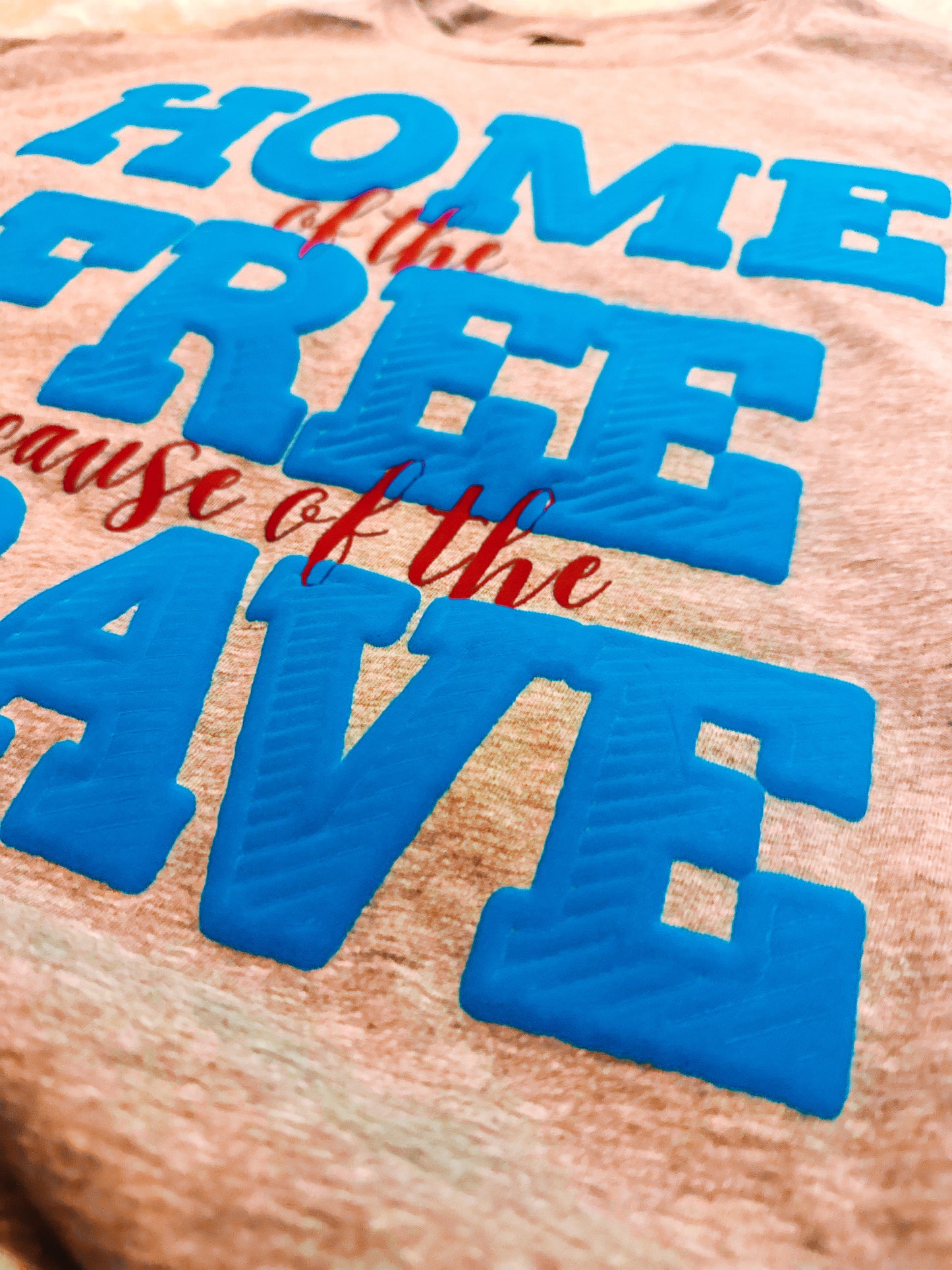 Home of the Free because of the Brave Puff T-Shirt