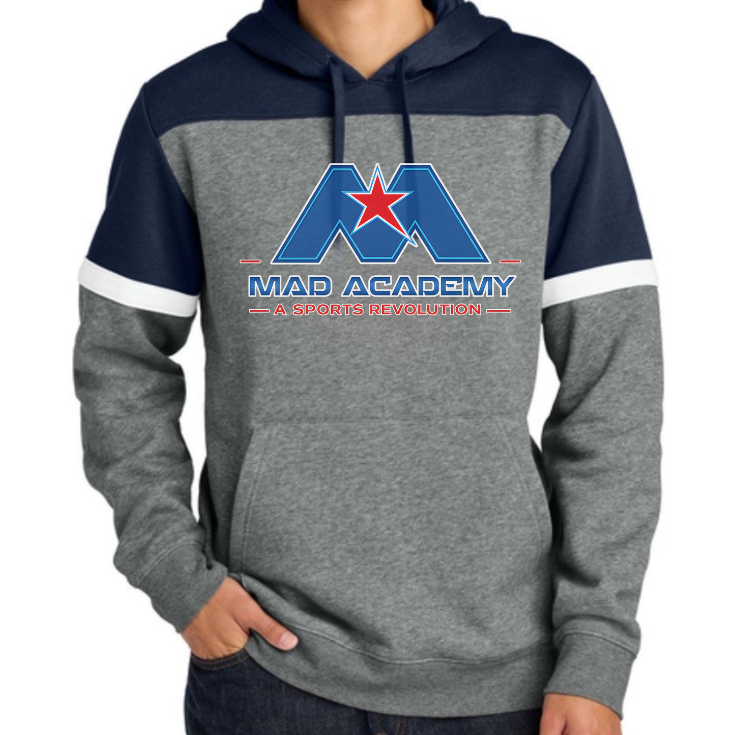 MAD ACADEMY - Striped Sleeve Hoodie