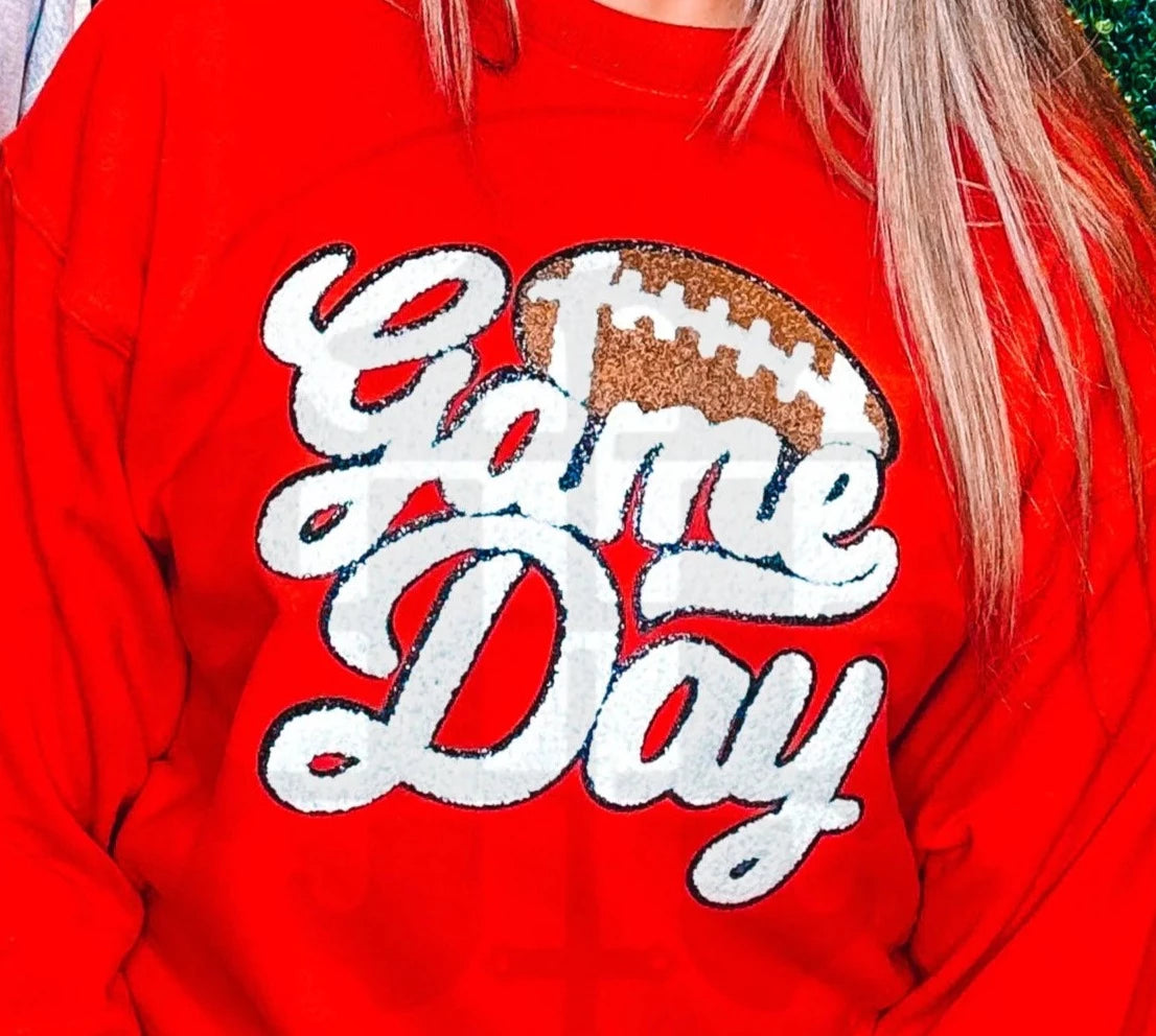 White Game Day Football Patch