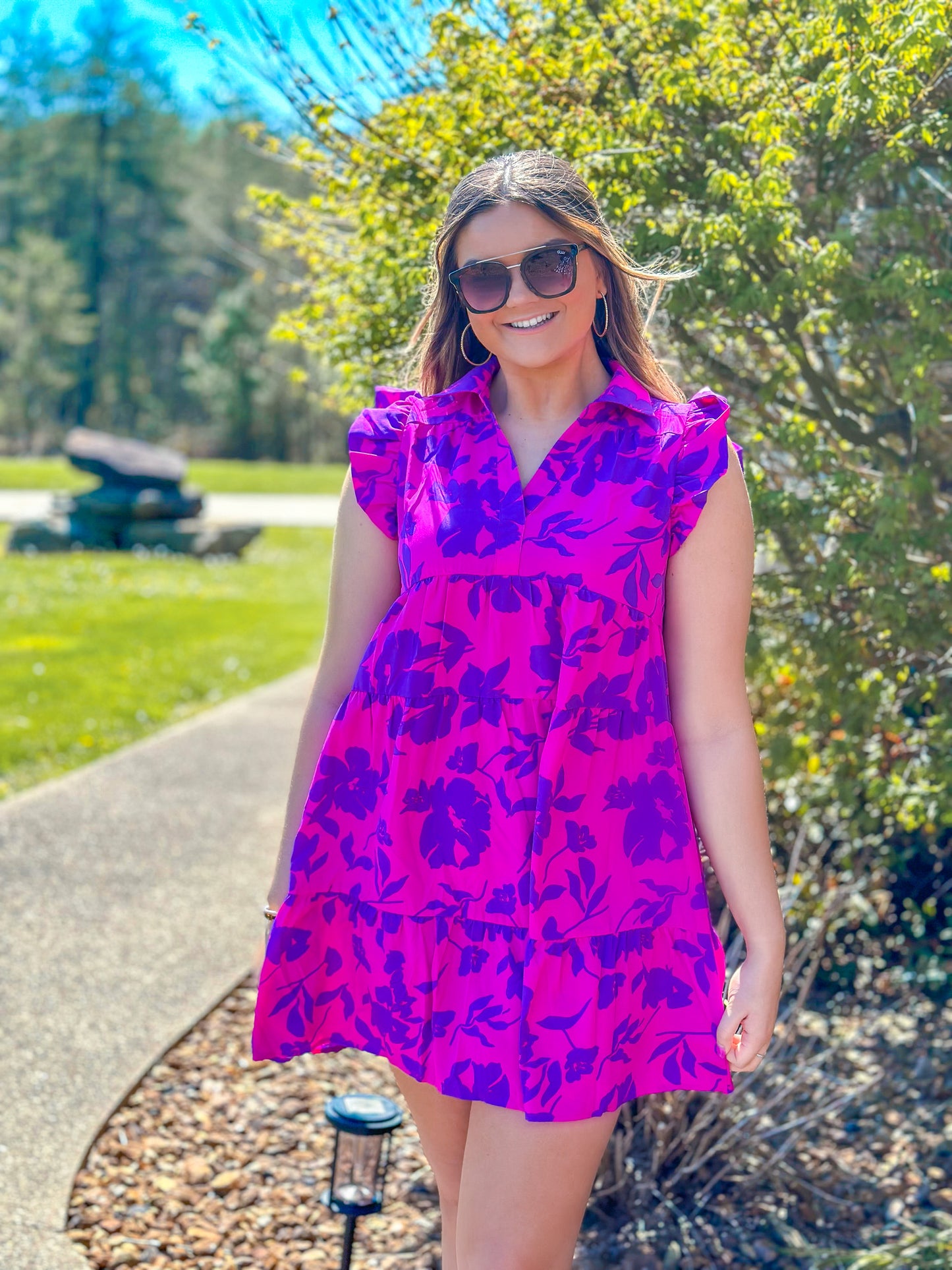 Pink + Purple Floral Dress