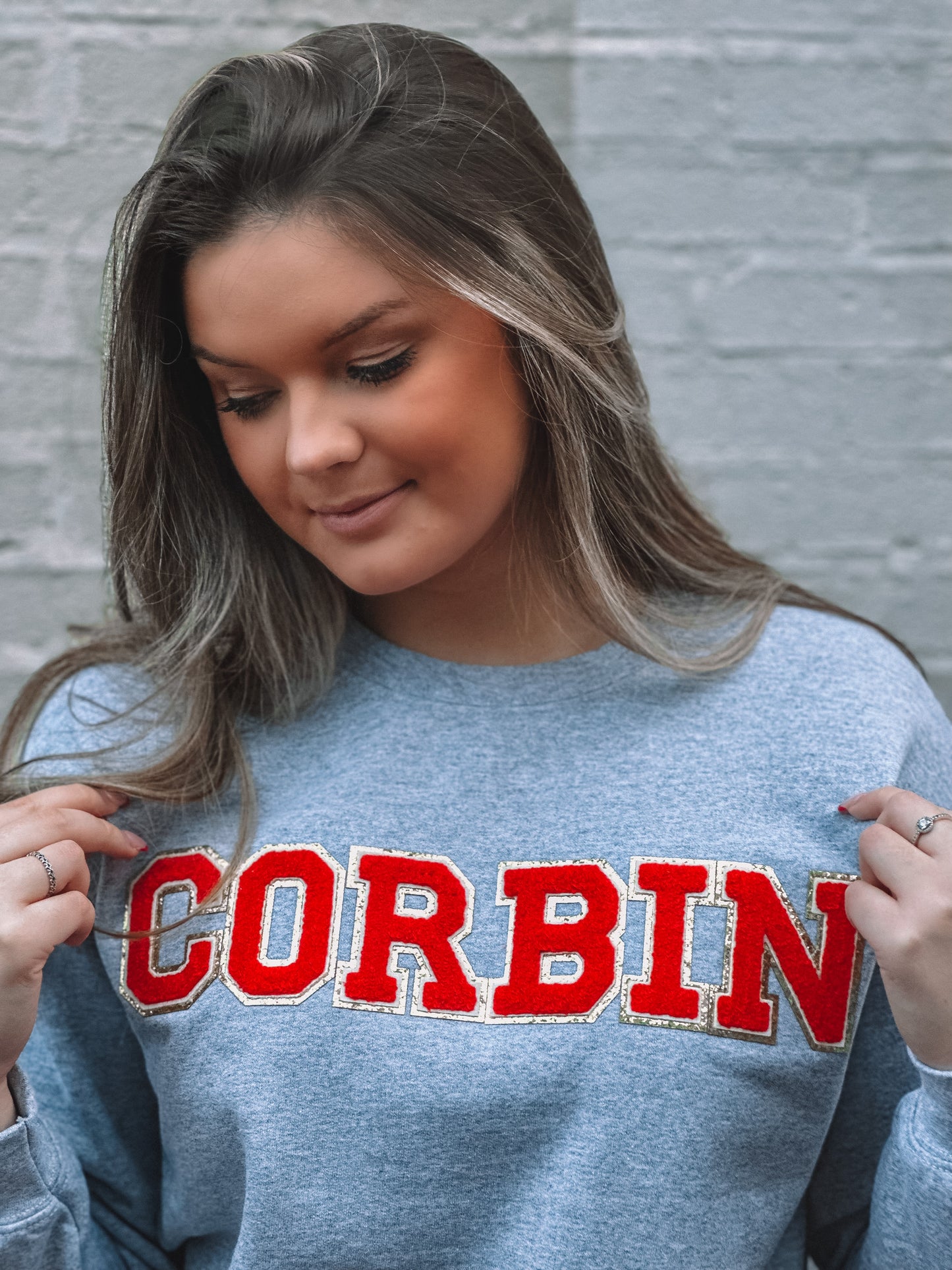 Grey Sweatshirt w/ CORBIN Chenille