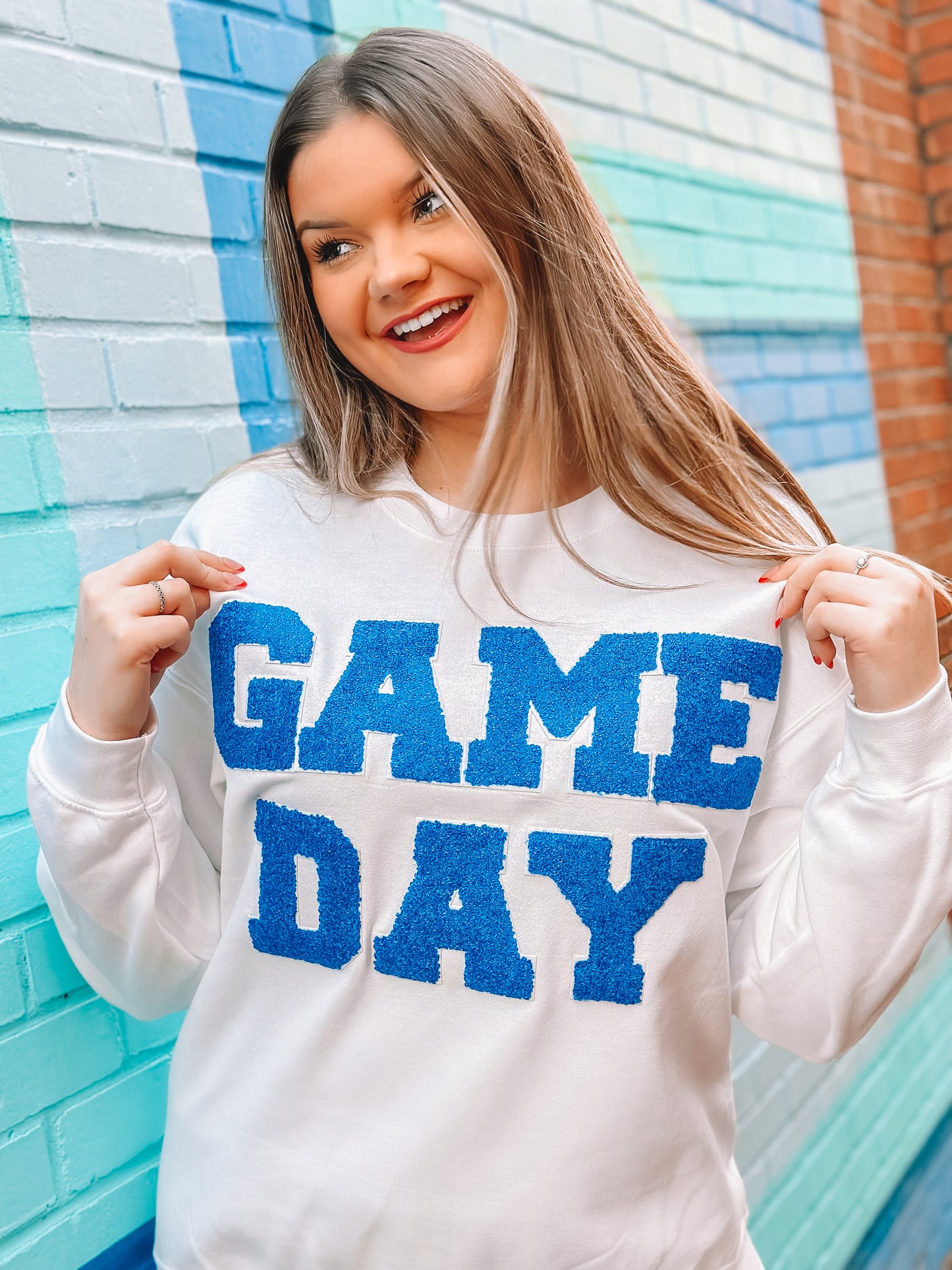 Royal Blue GAME DAY Chenille Sweatshirt