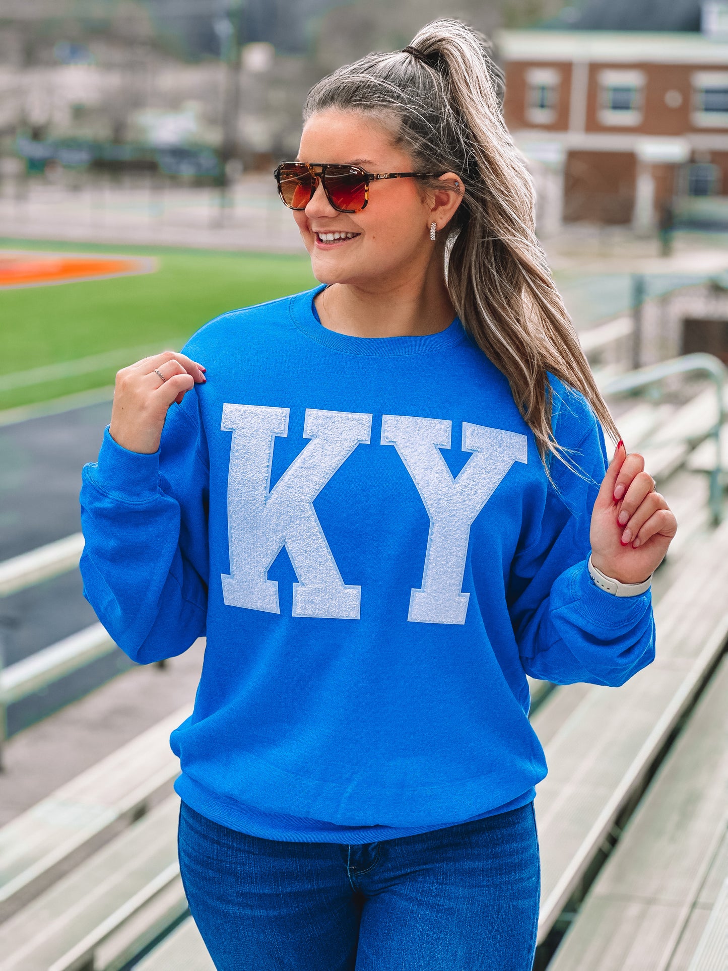 White KY Chenille Sweatshirt