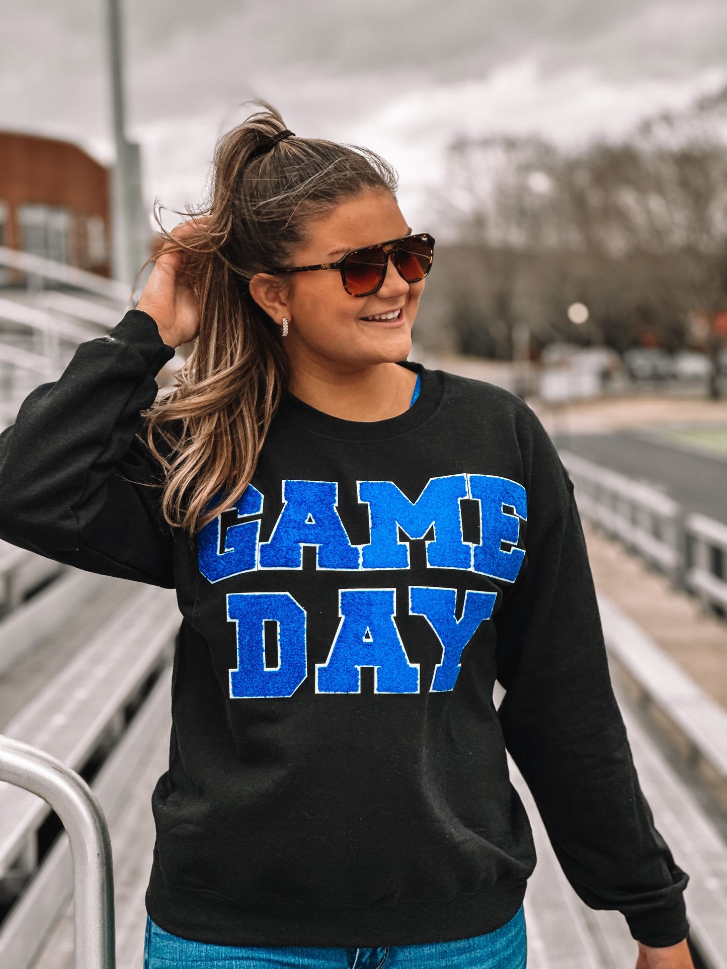 Royal Blue GAME DAY Chenille Sweatshirt