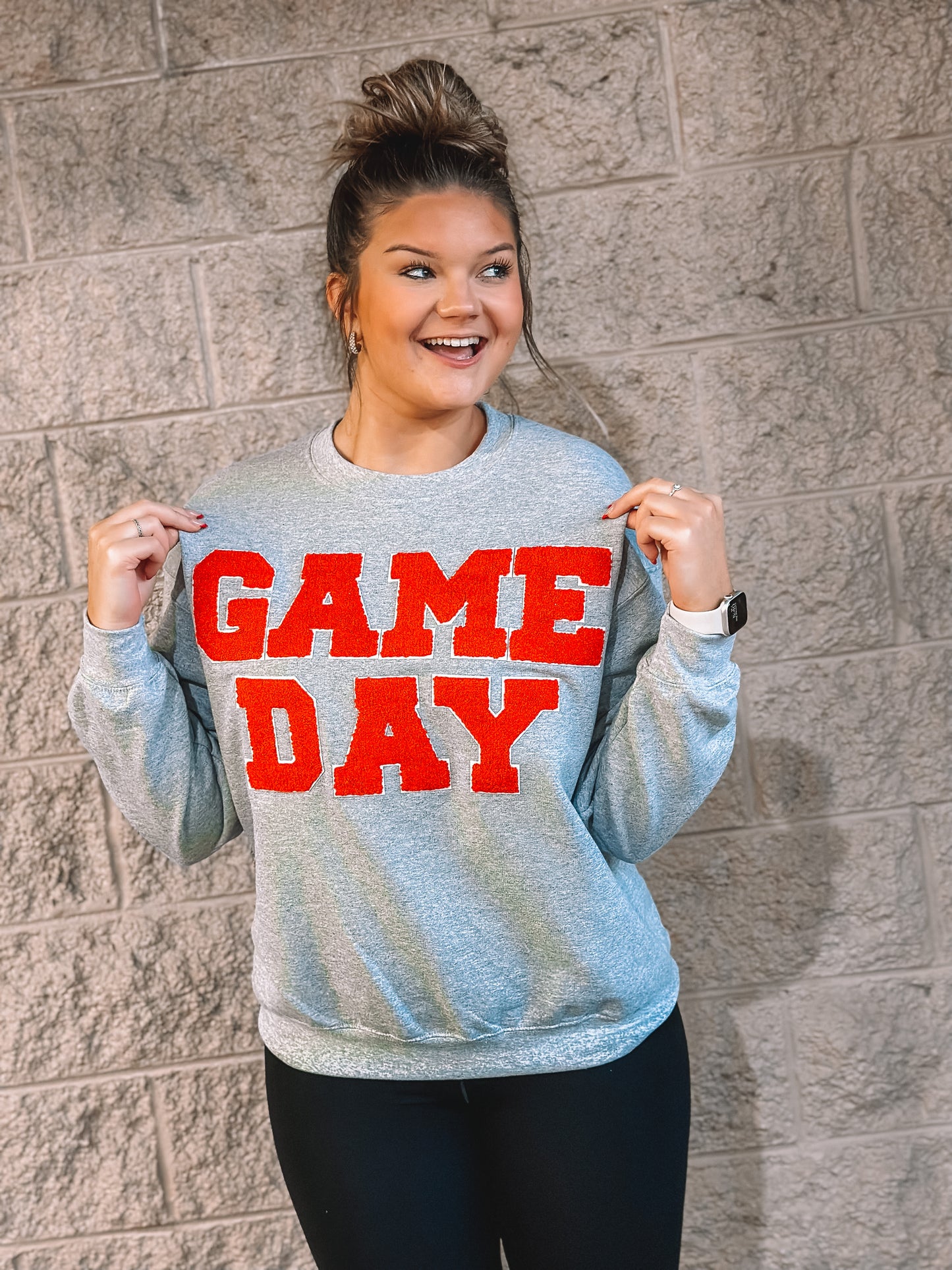 Red GAME DAY Chenille Sweatshirt