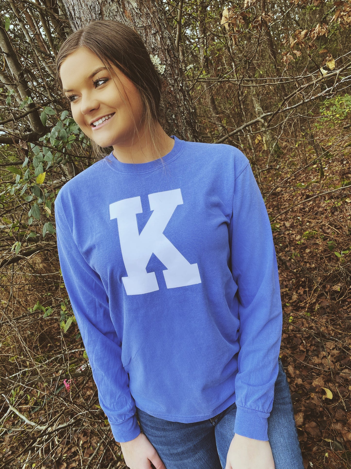 Comfort Colors K Long Sleeve Tee Shirt Flo Blue