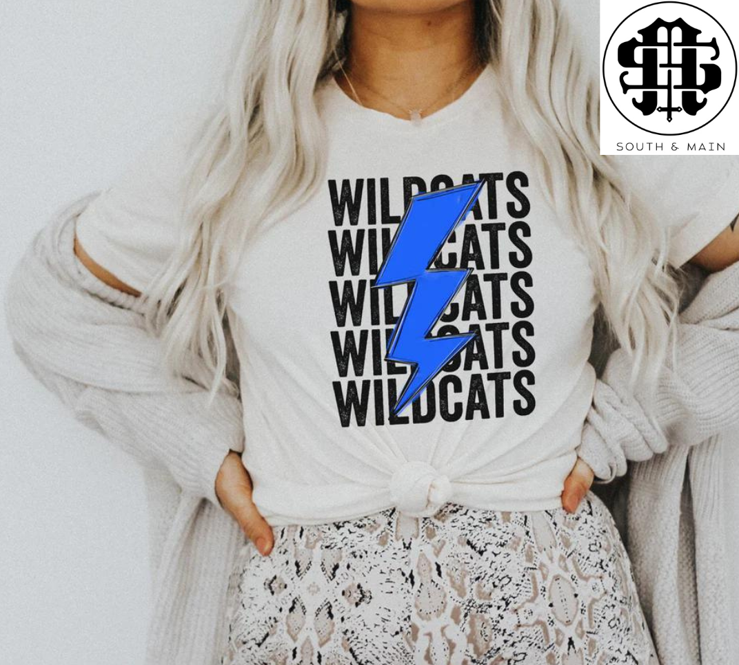 Wildcats Lighting Bolt T-Shirt (Cream)