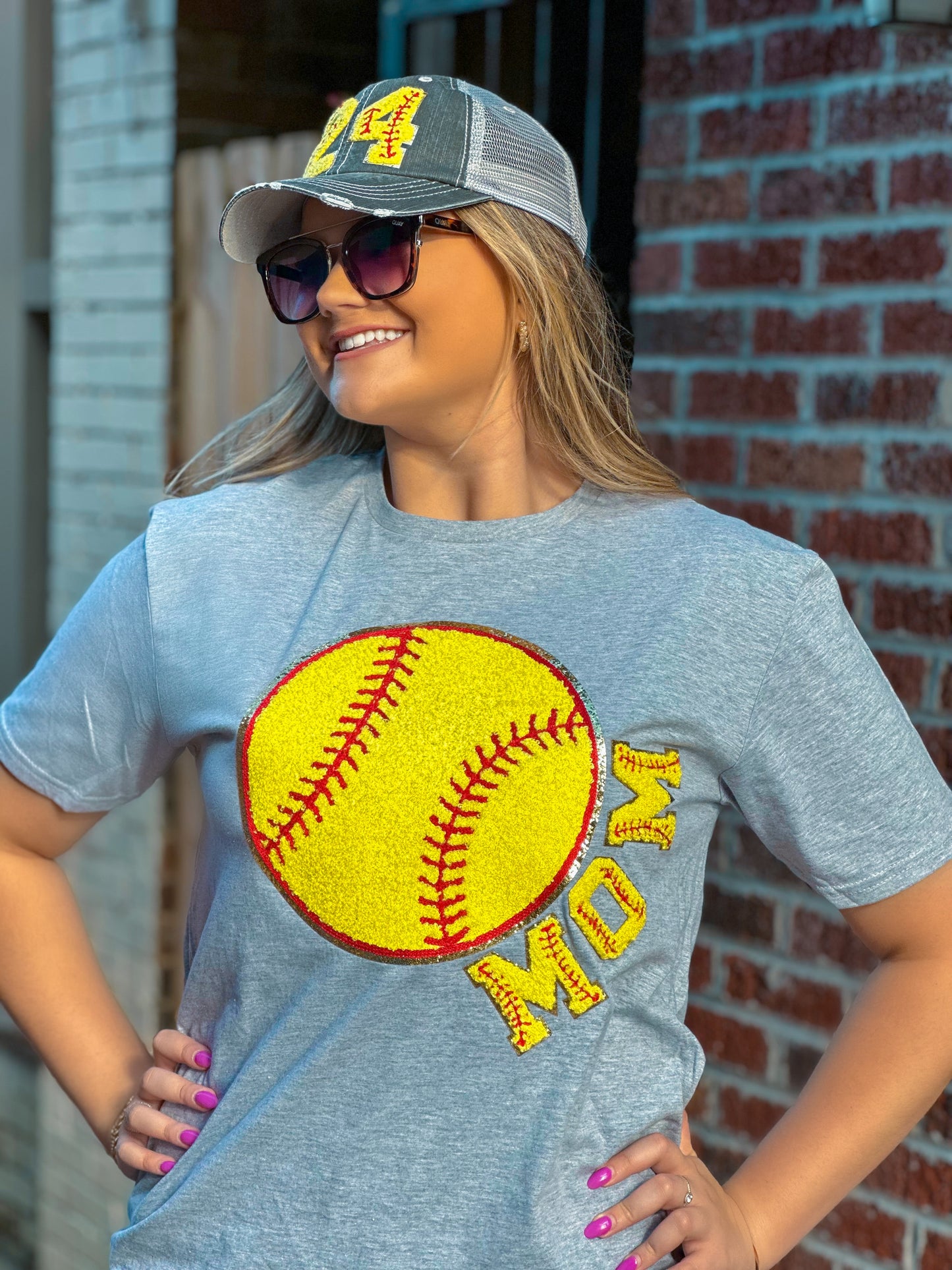 Softball Mom Chenille T-Shirt