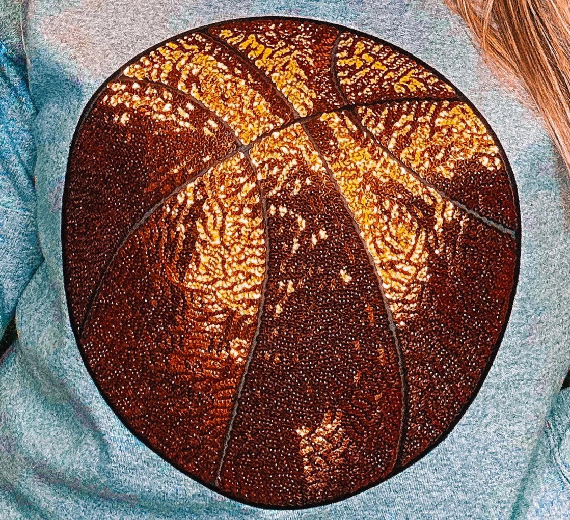 Big Basketball Sequin Patch