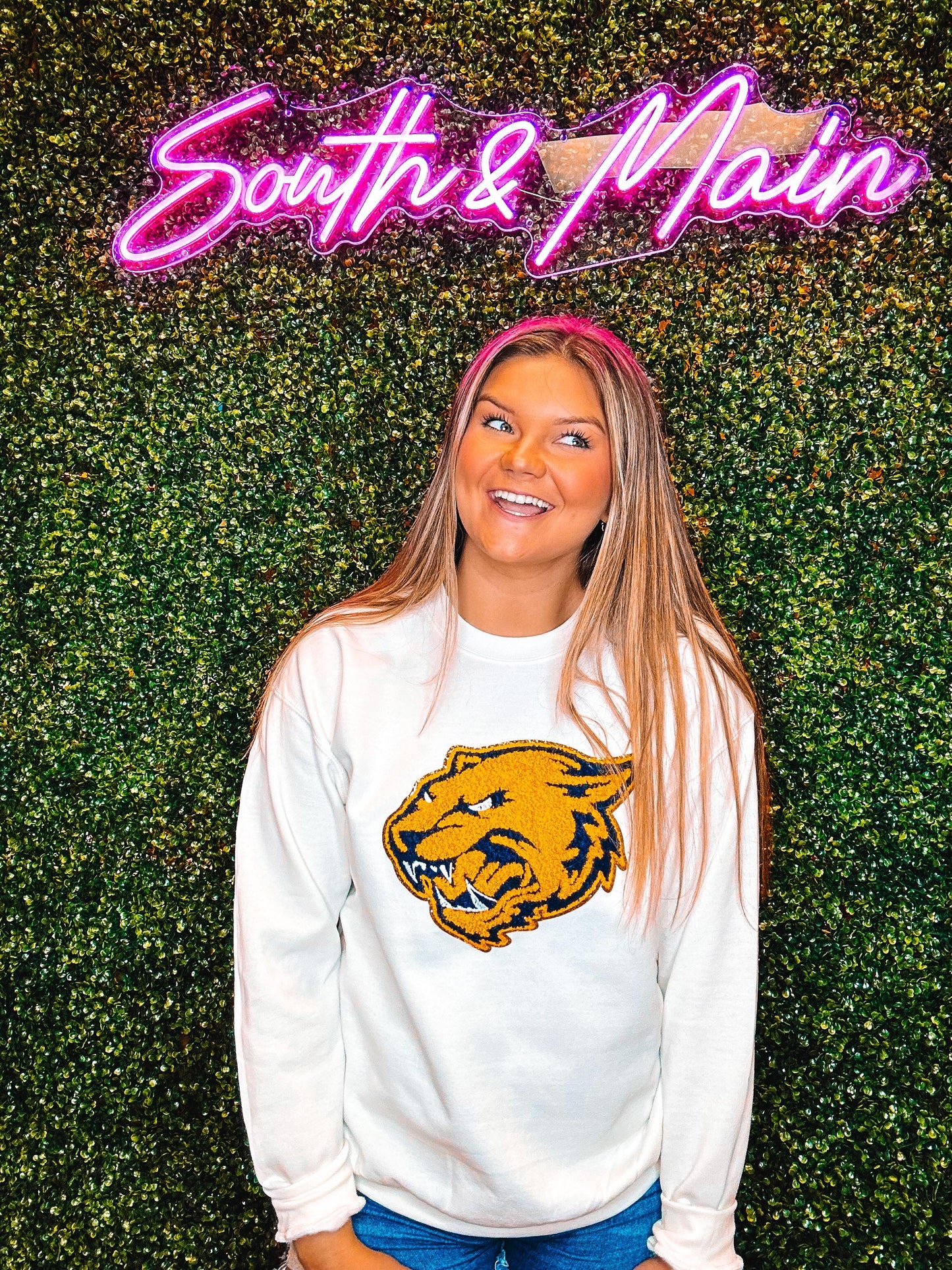 Panther Mascot Chenille Sweatshirt