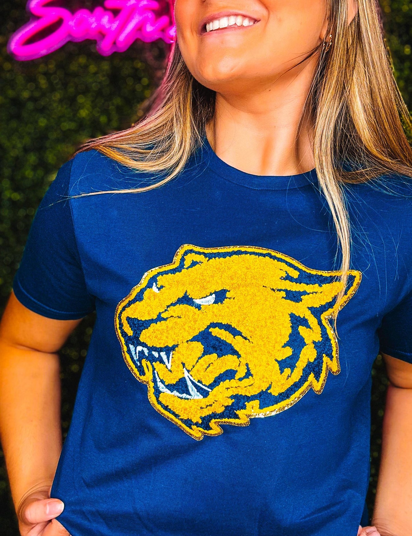 Panther Mascot Chenille T-Shirt