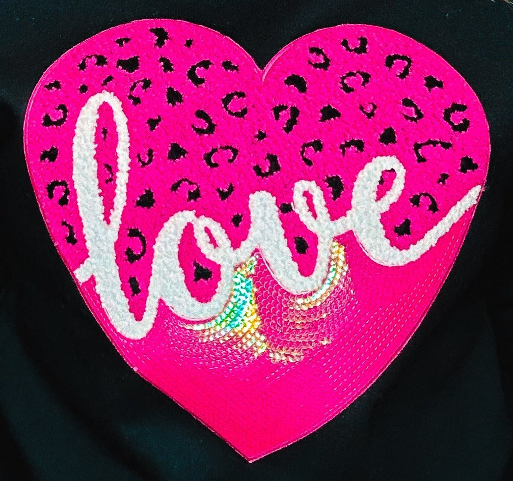 Leopard Hot Pink Love Patch