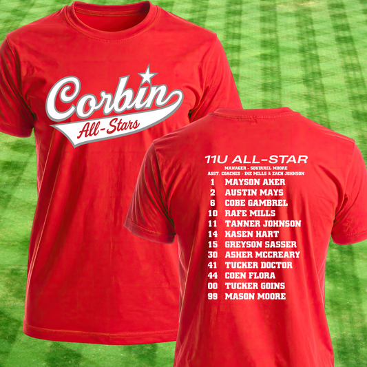 11U Baseball Corbin All-Stars 2026 T-Shirt
