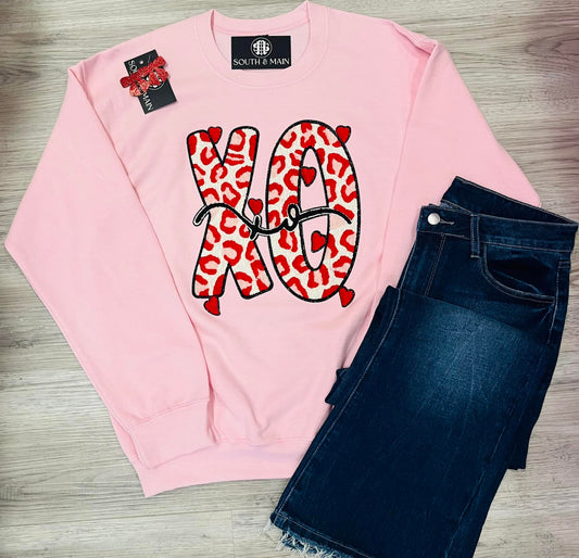 XO Leopard Chenille Sweatshirt