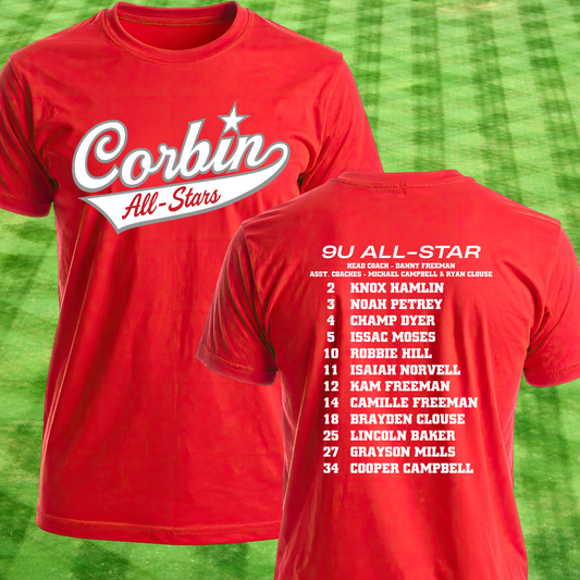 9U Baseball Corbin All-Stars 2026 T-Shirt