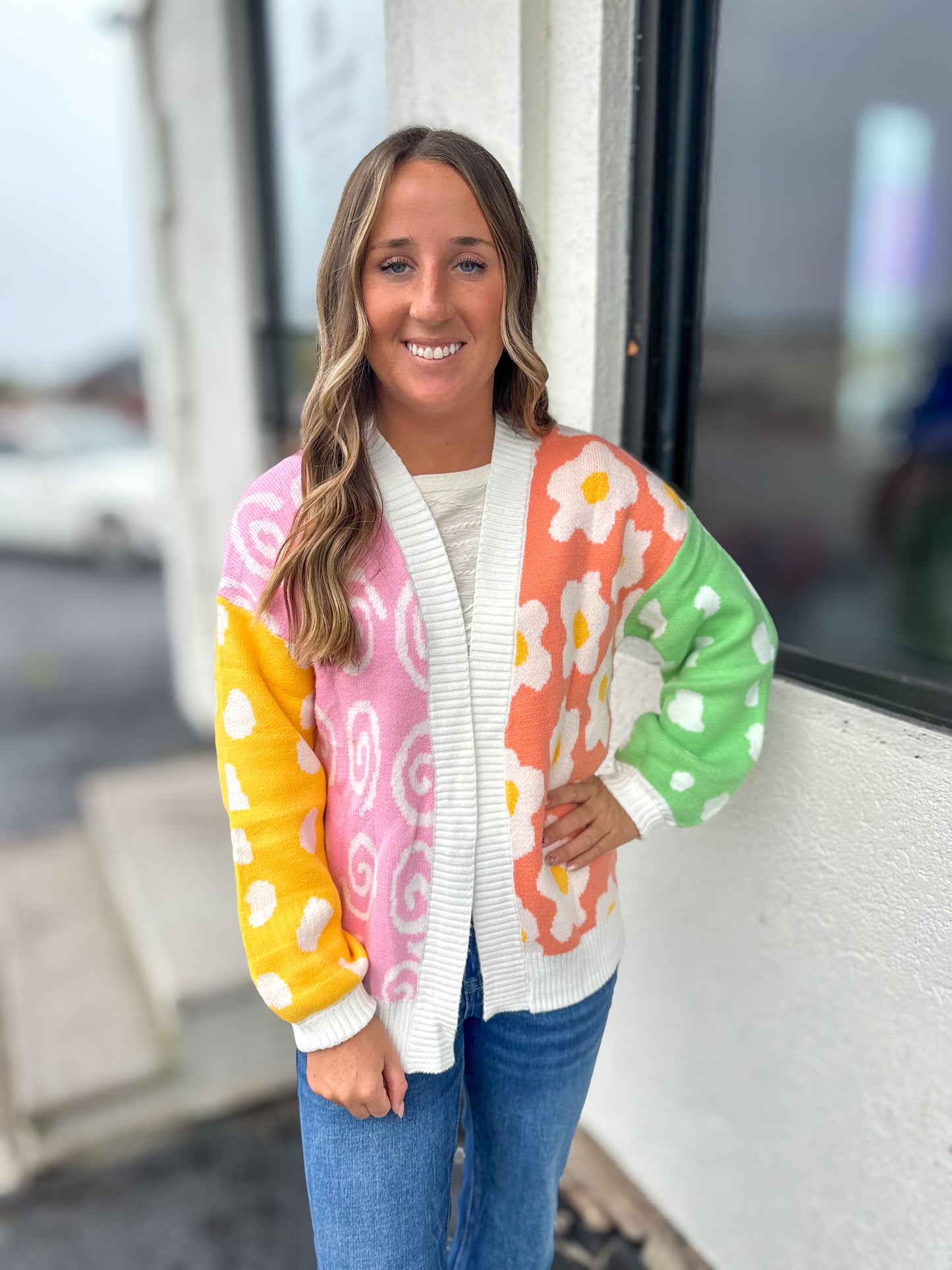 Mixed Print Colorful Felix Cardigan