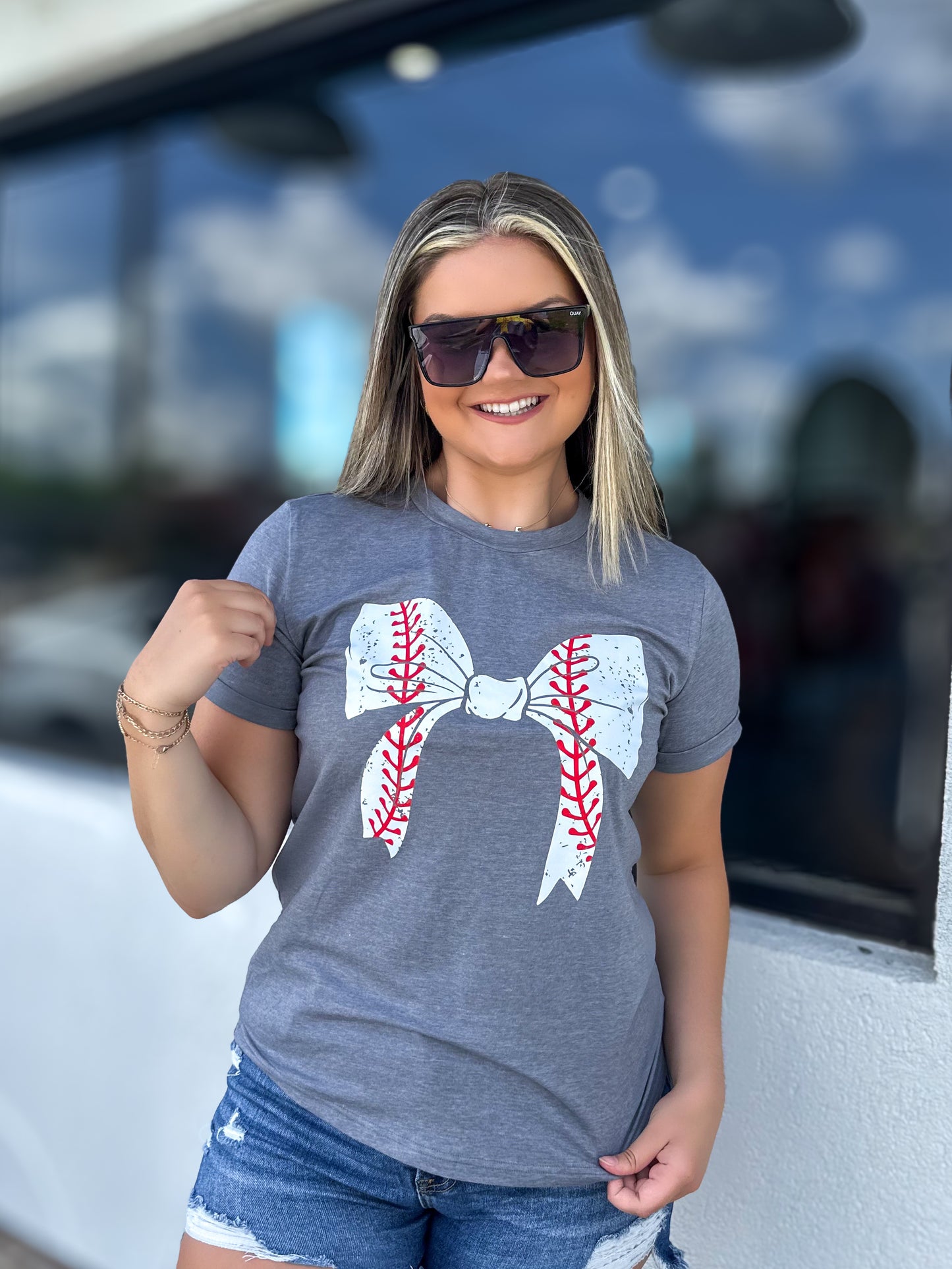 Baseball Ribbon Bow T-Shirt
