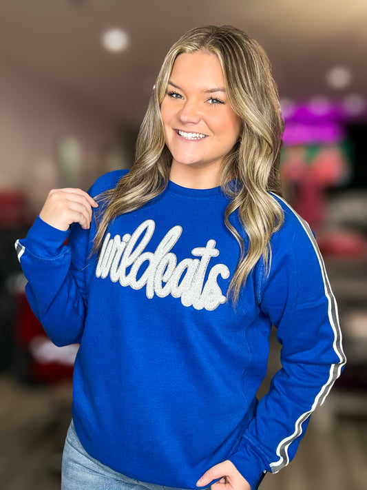 Wildcats Sequin Stripe Sweatshirt