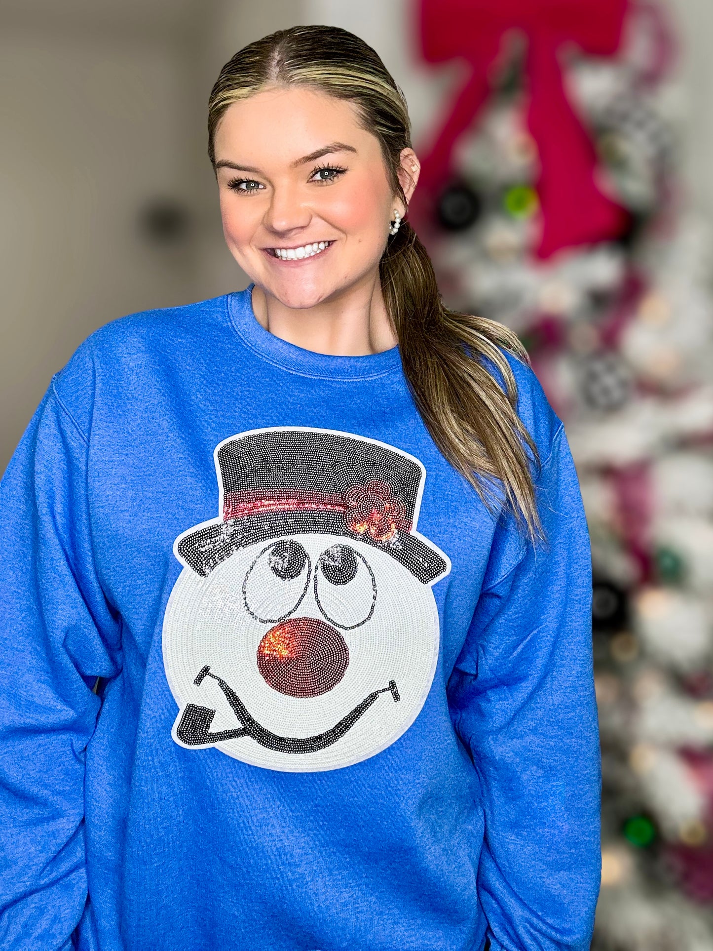 Frosty Snowman Sequin Sweatshirt