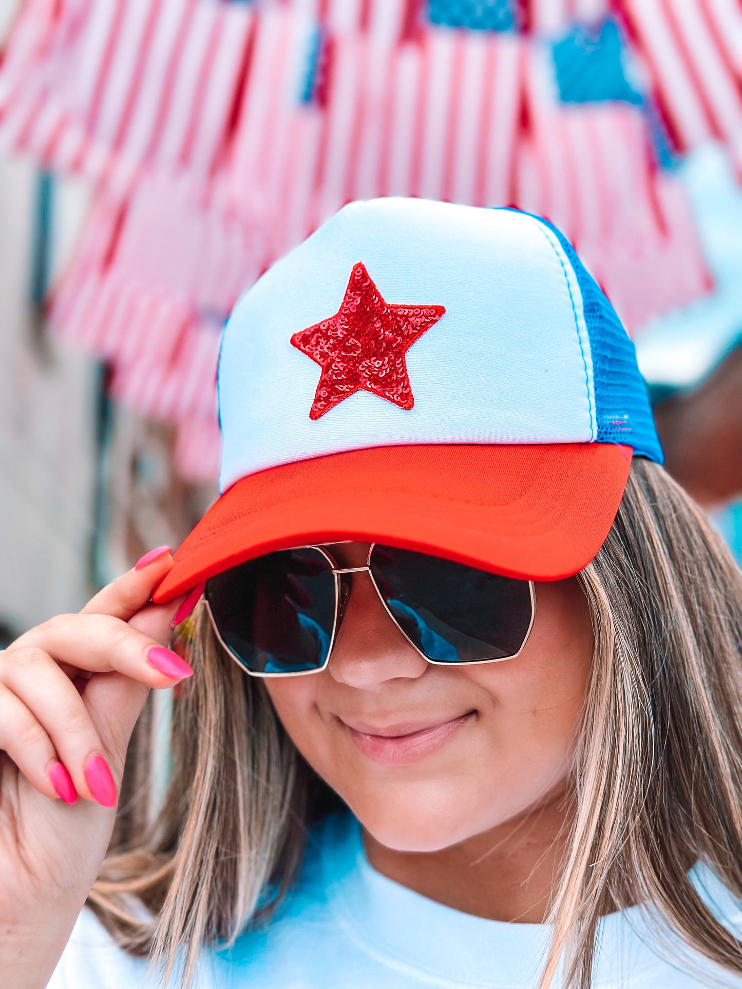 USA Red Star Trucker Hat