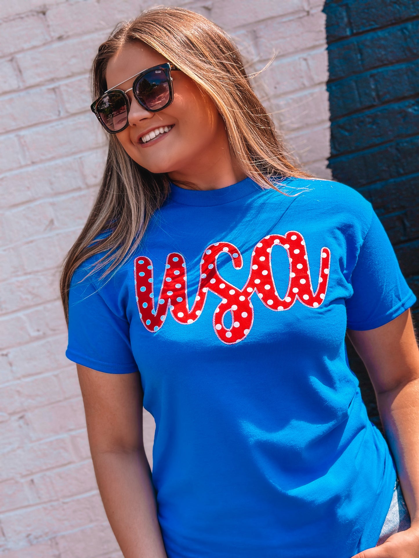 USA Appliqué Royal Blue T-Shirt