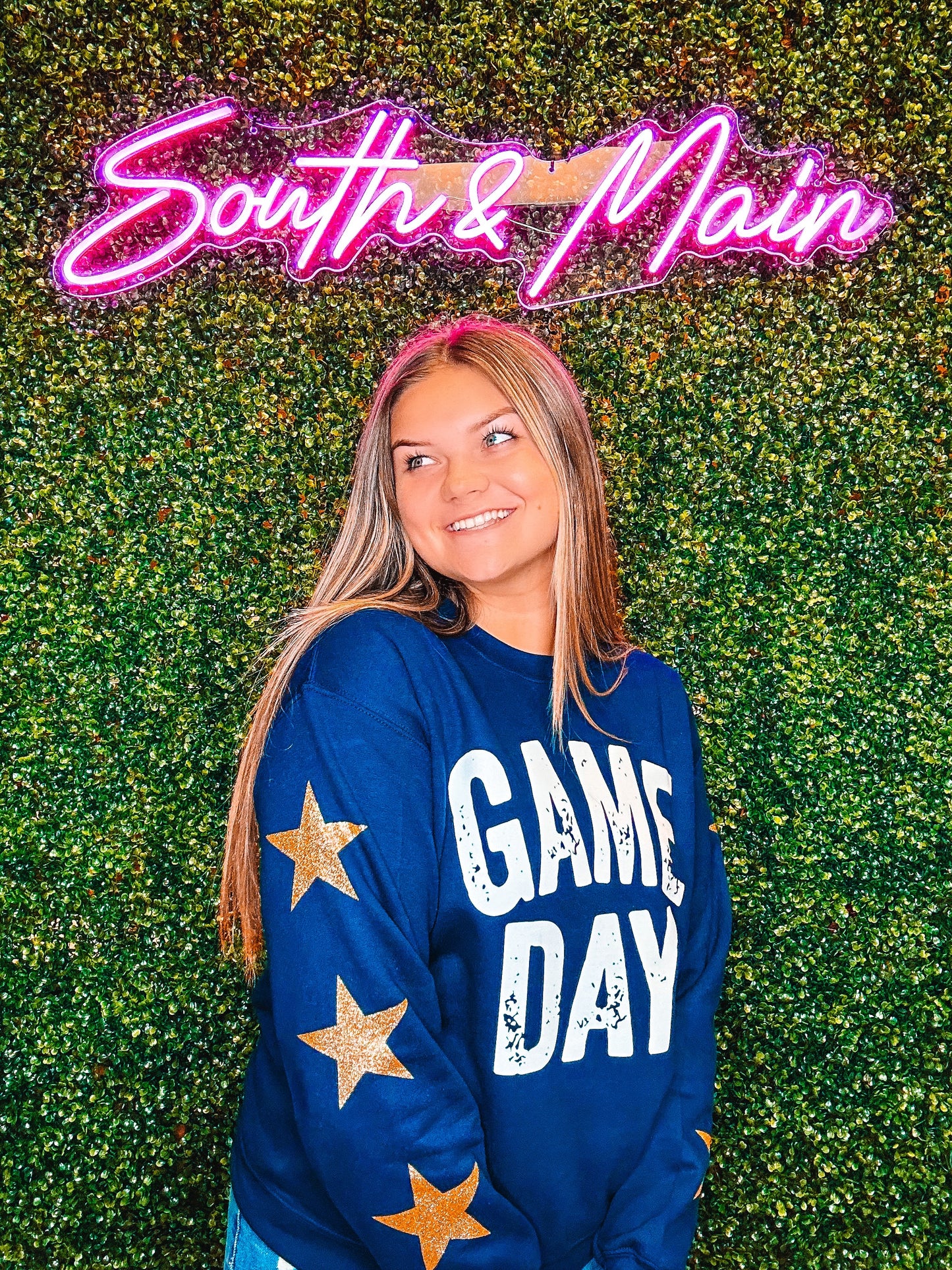 GAME DAY w/ Gold Stars Sweatshirt