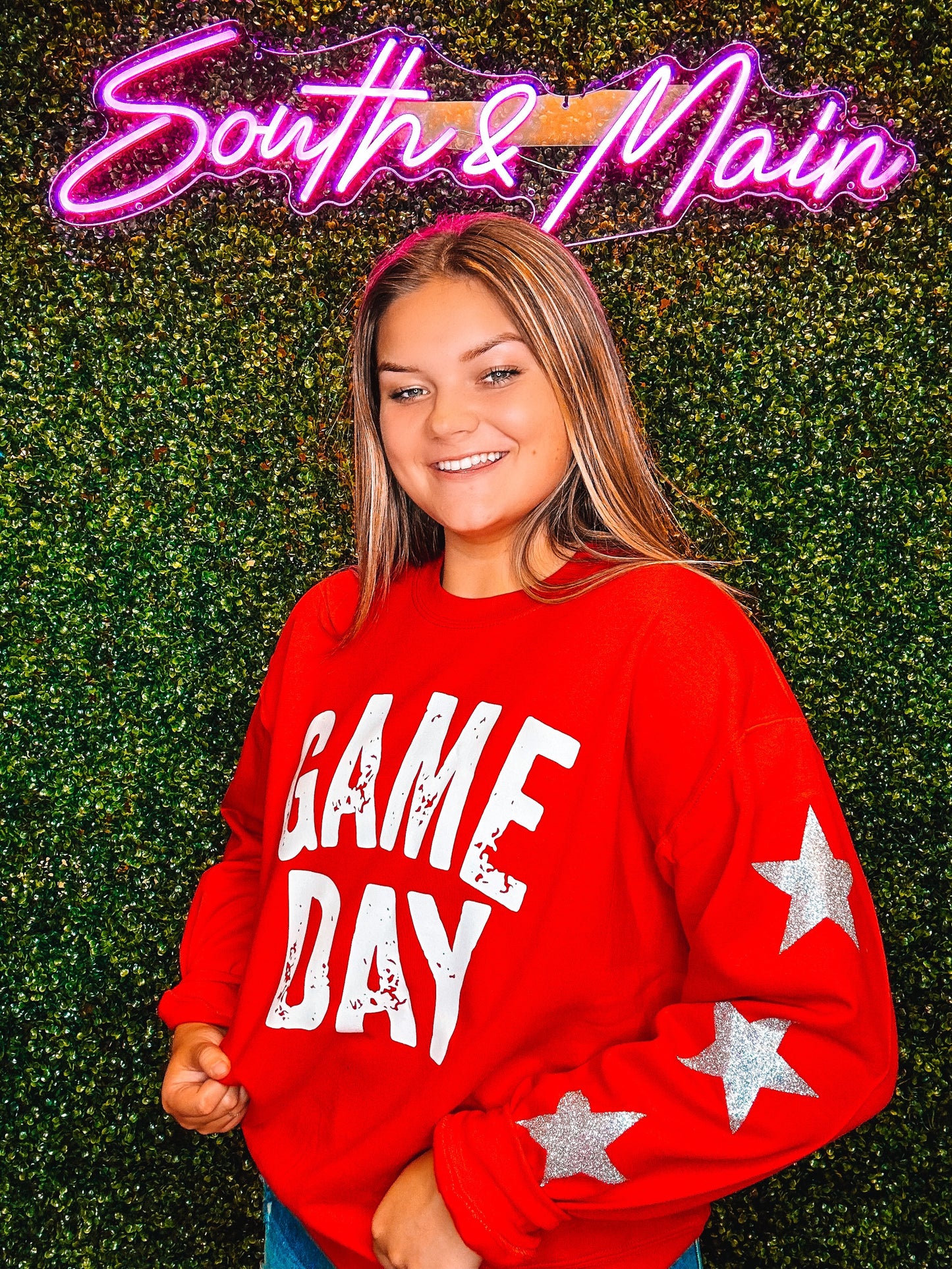 GAME DAY w/ Silver Stars Sweatshirt