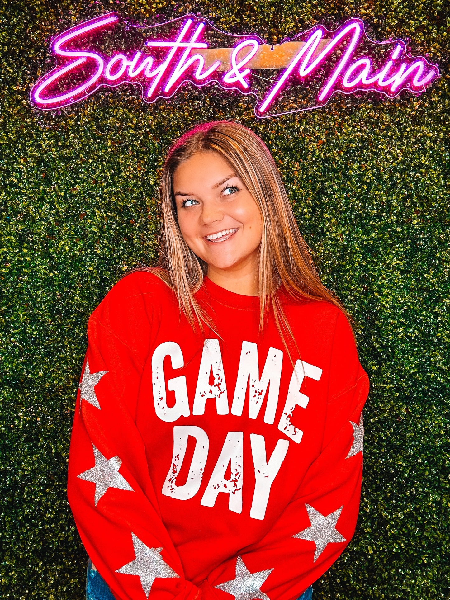 GAME DAY w/ Silver Stars Sweatshirt