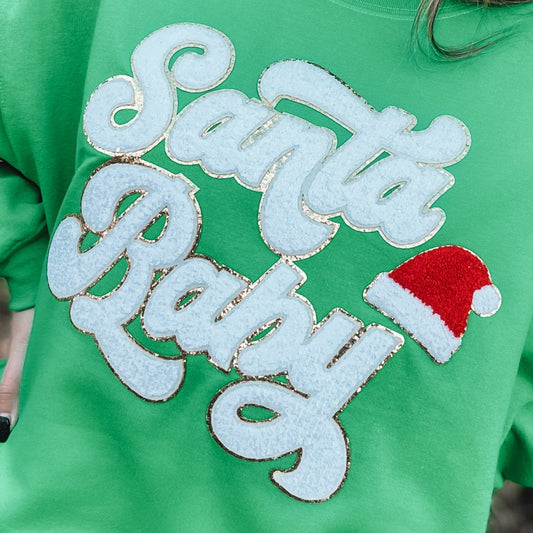 White Santa Baby Patch