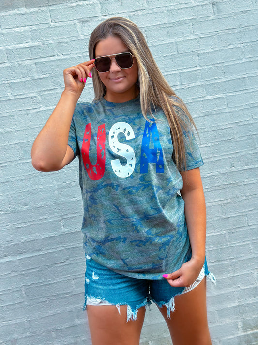 USA Green Camo T-Shirt