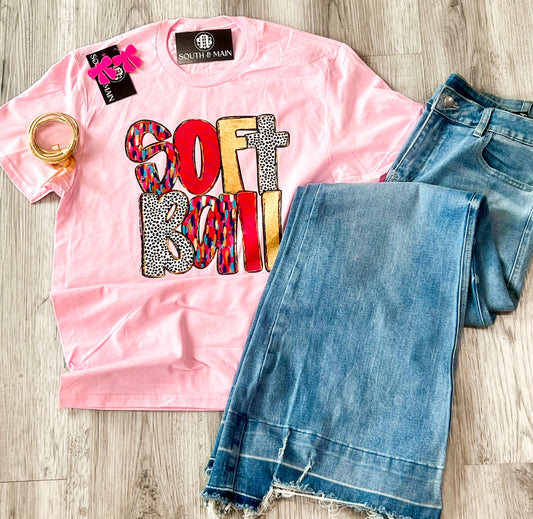 SOFTBALL Multi-Pattern T-Shirt