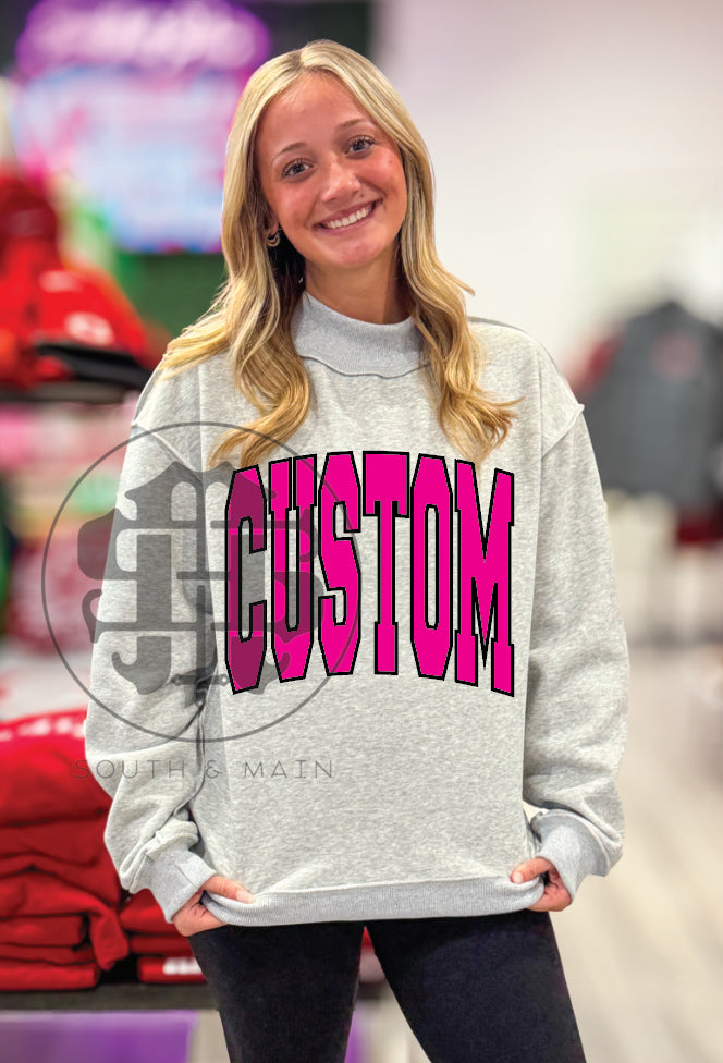 CUSTOM 2-Sided Mock Neck Sweatshirt