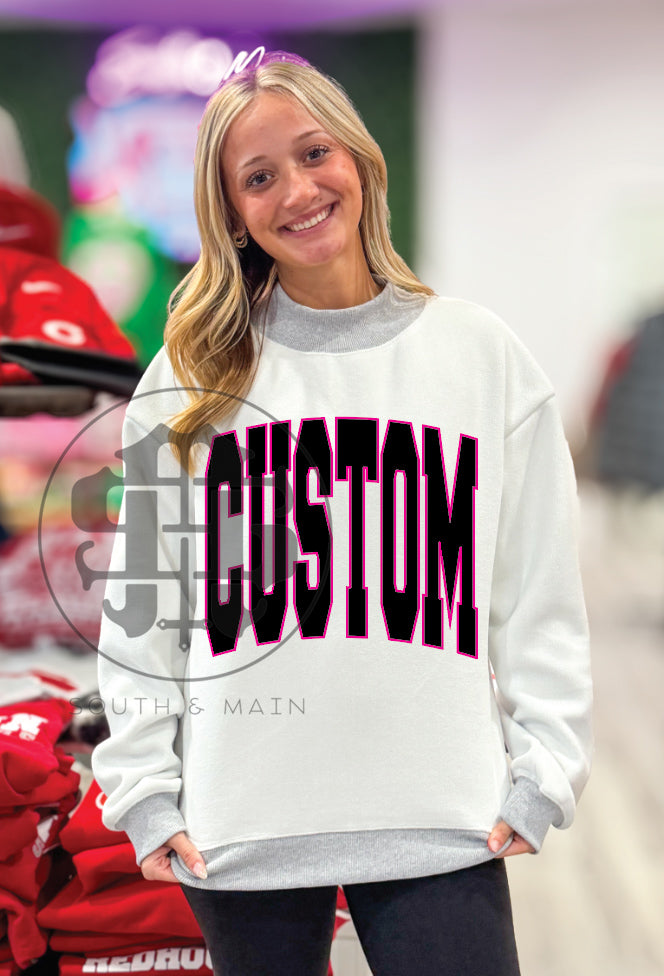 CUSTOM 2-Sided Mock Neck Sweatshirt