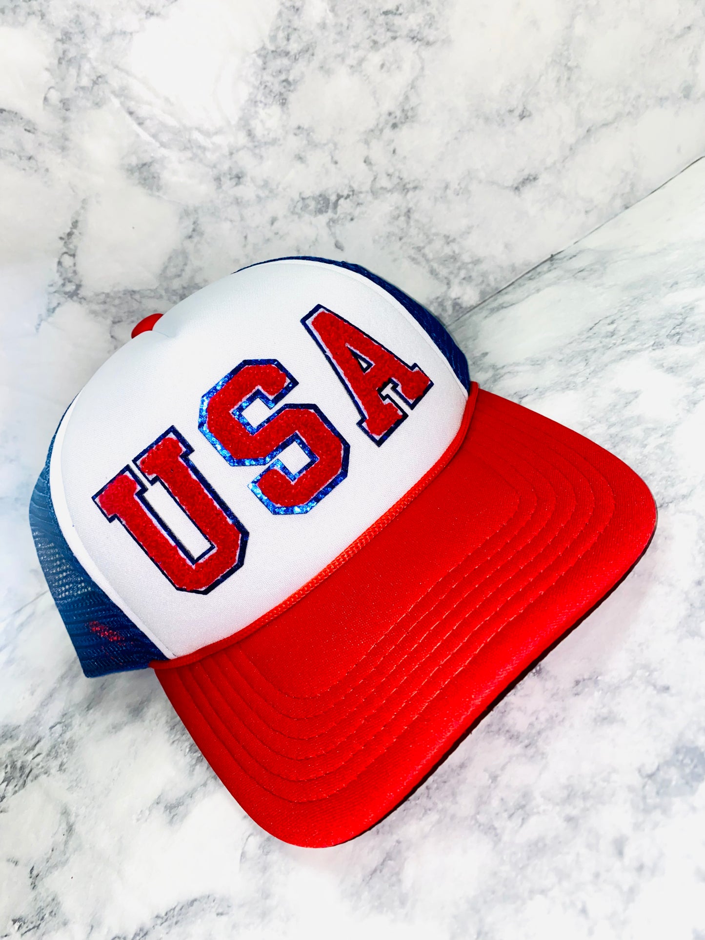 USA Chenille Trucker Hat