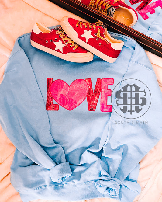LOVE Heart Sequin Sweatshirt