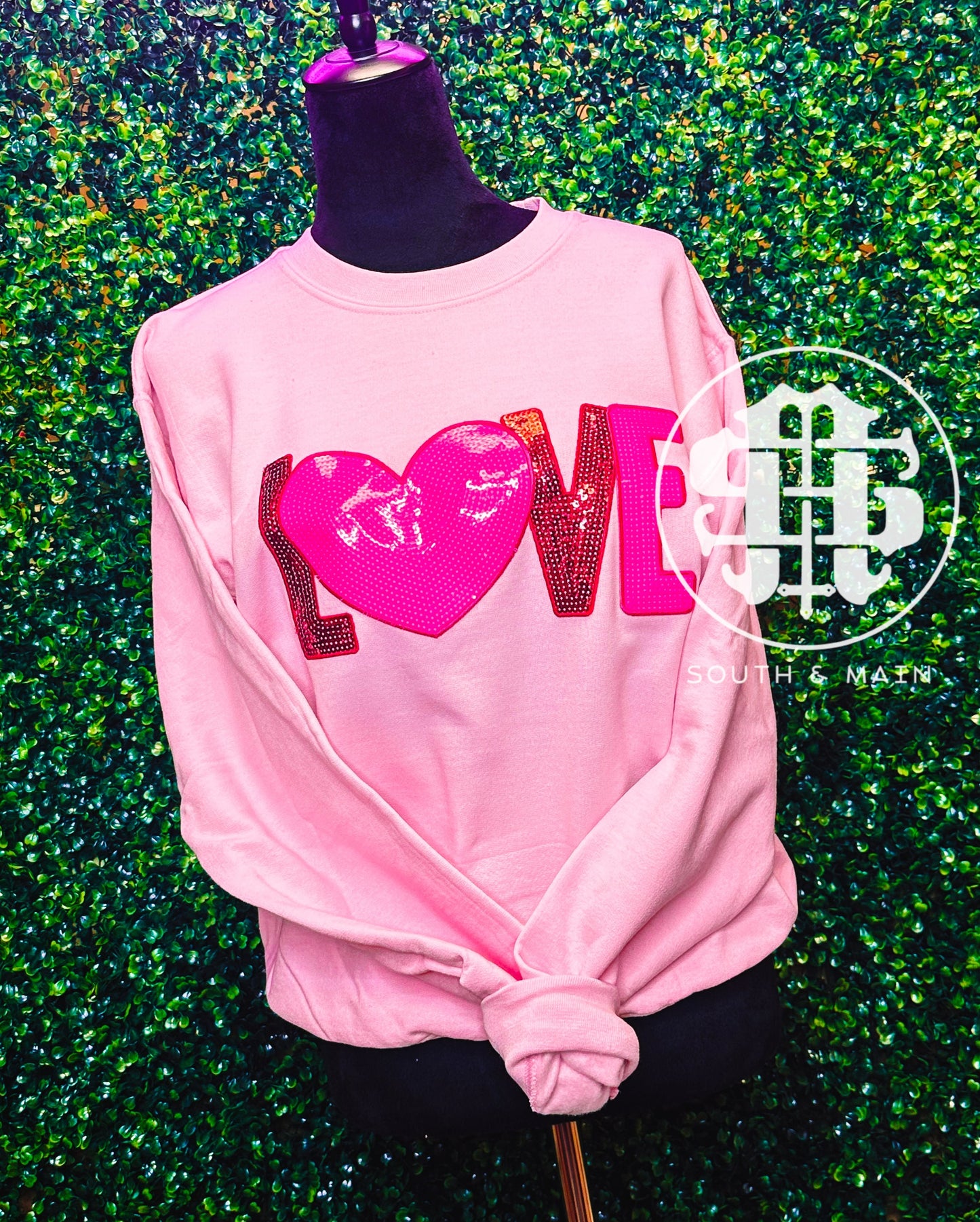 LOVE Heart Sequin Sweatshirt