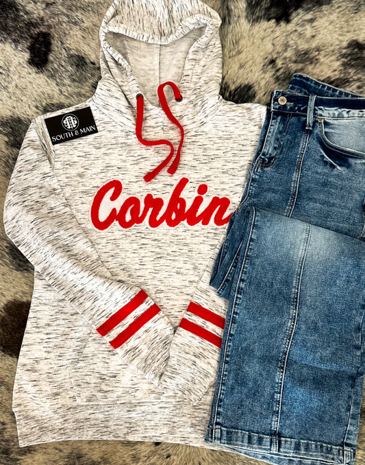 Corbin Chenille Striped Sleeves Hoodie