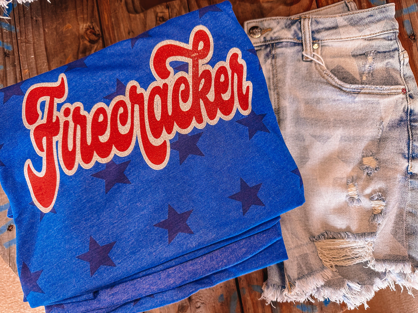 Firecracker Glitter Royal Star T-Shirt