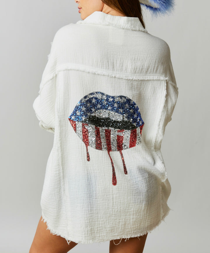Sage & Lilly USA Flag Townes Twirl Top/Short Set main image 1
