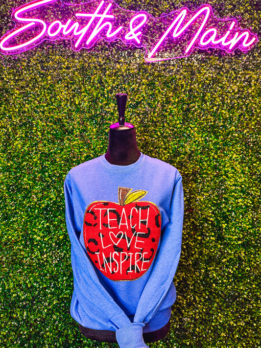 Teach Love Inspire Apple Chenille Sweatshirt