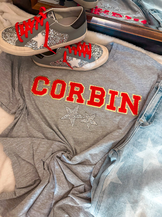 Corbin Star Chenille T-Shirt (Grey)