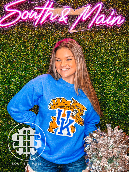 Kentucky Chenille Sweatshirt - Heather Royal Blue